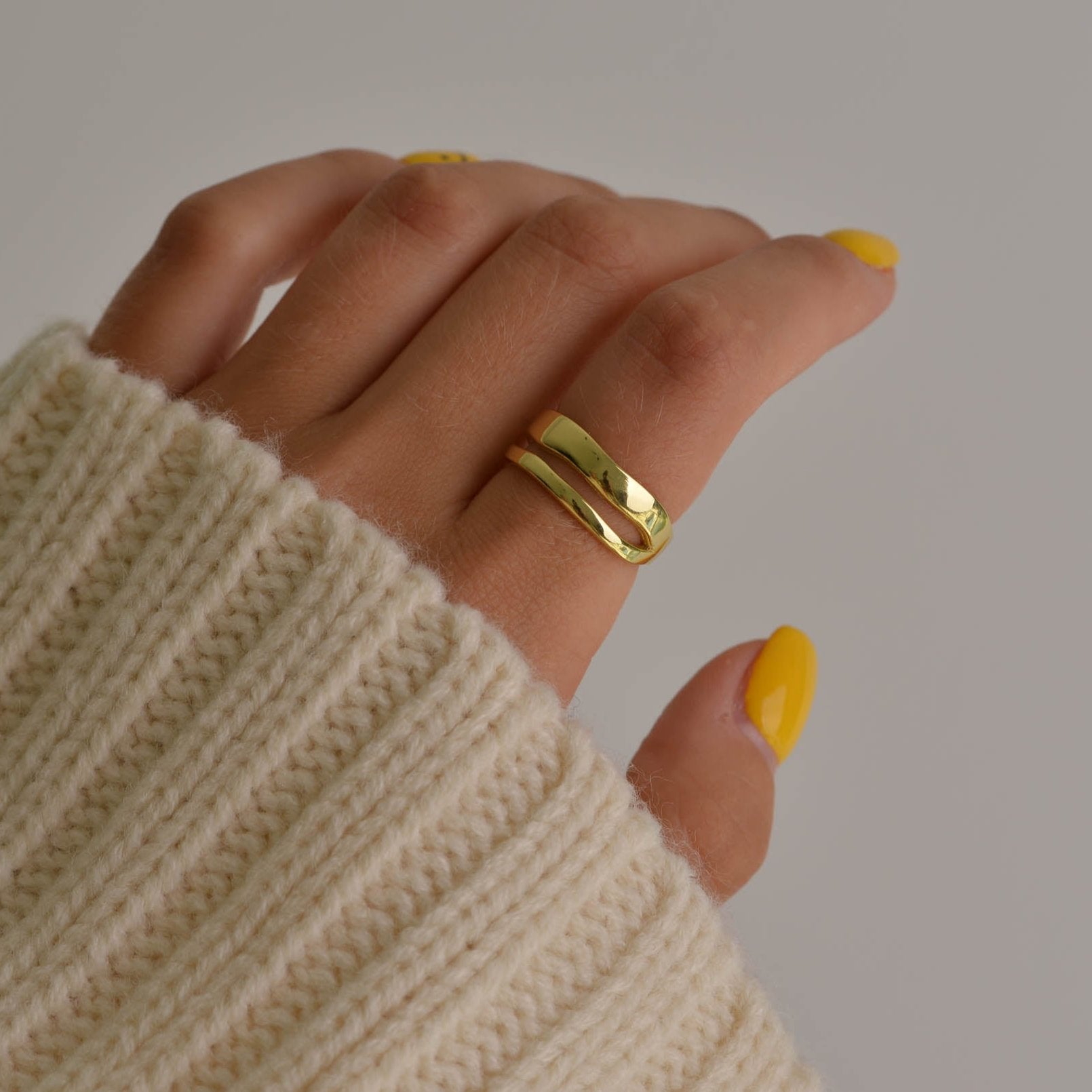 BURGEN // Pure Nettle Ramie Linen Ring Sling shops Matte Gold, Matte Silver or Matte Bronze Rings