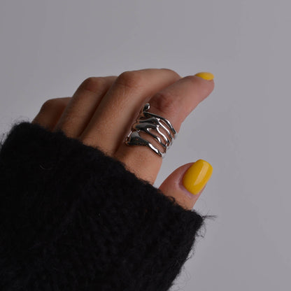 Chunky Dainty Silver and Gold Rings