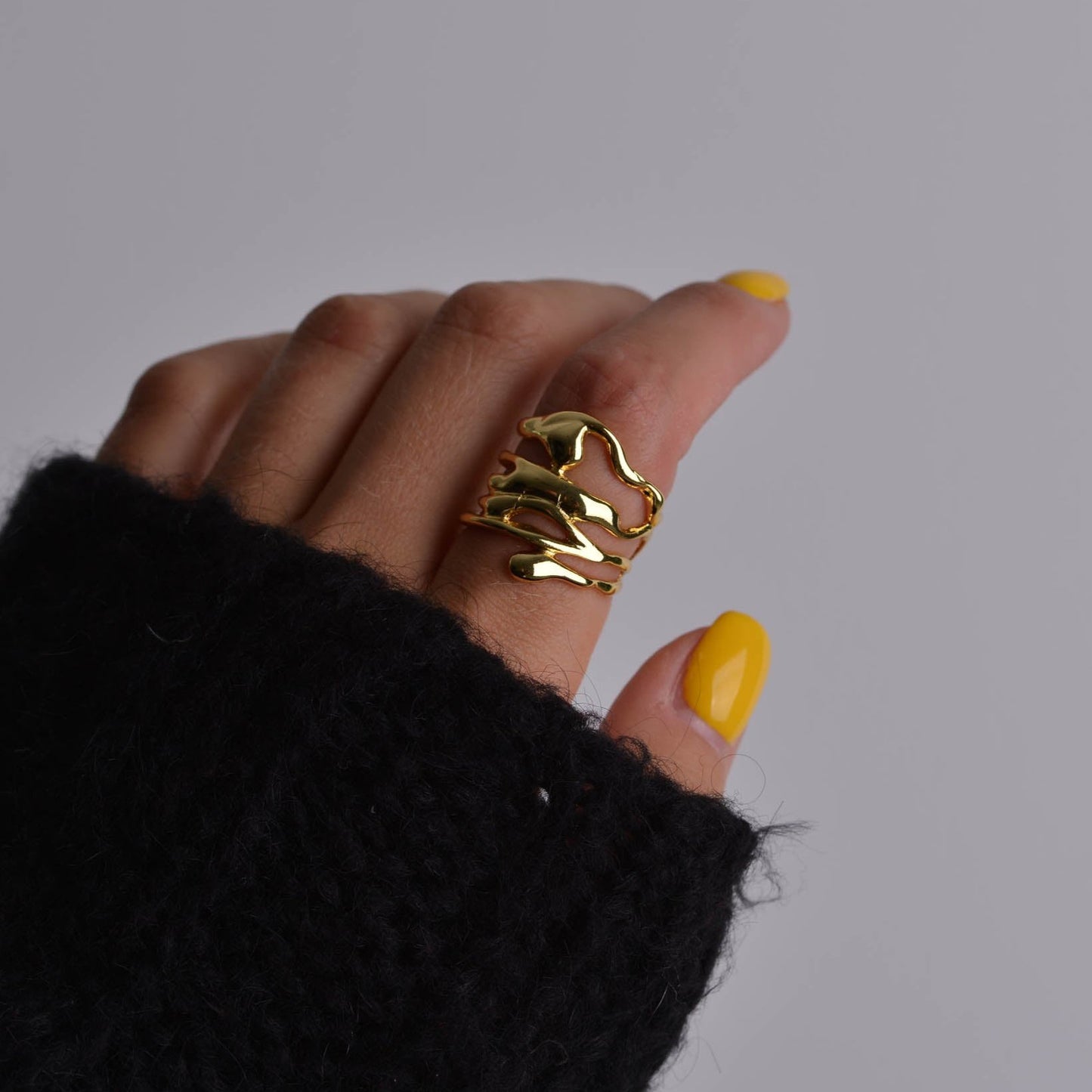 Chunky Dainty Silver and Gold Rings