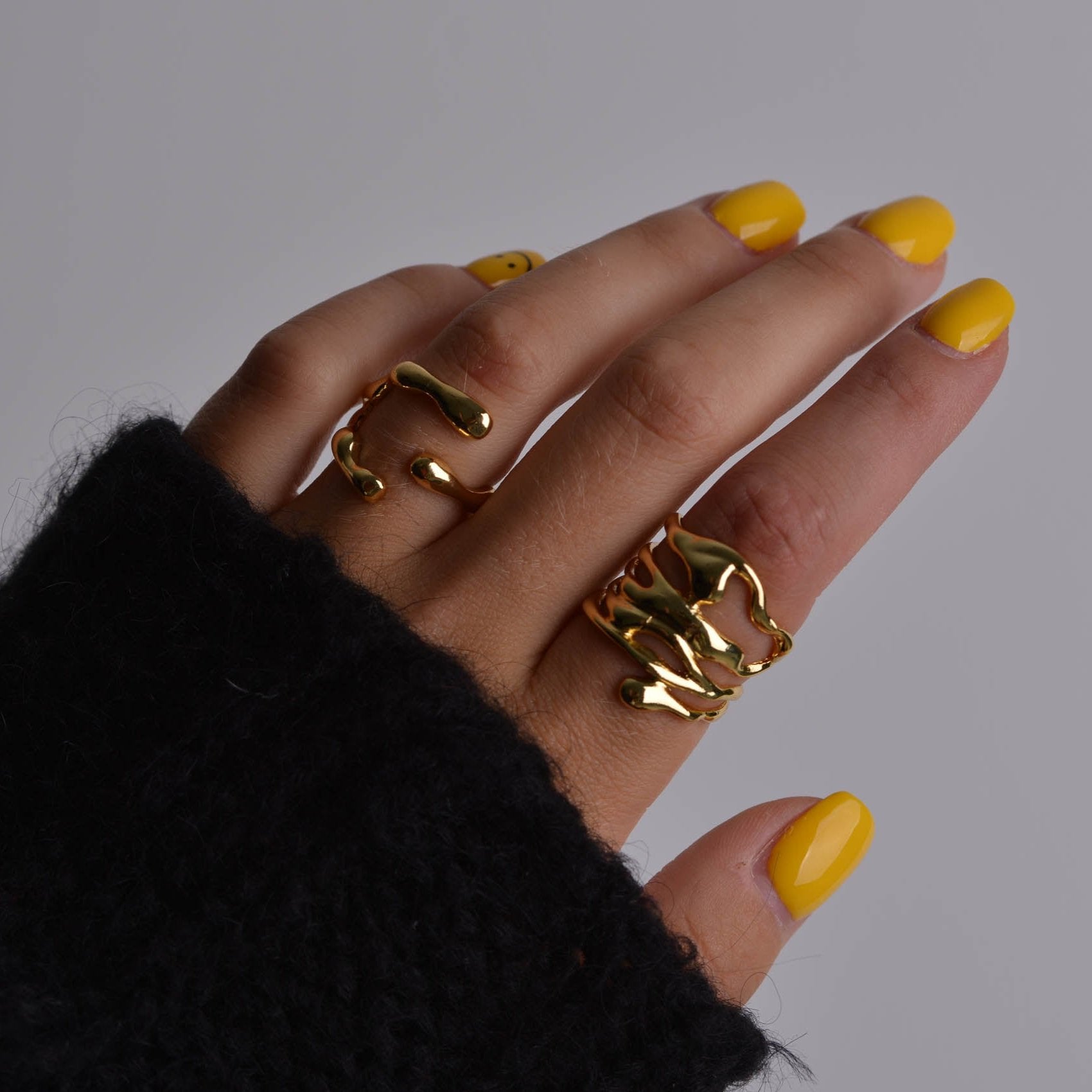 Chunky Dainty Silver and Gold Rings