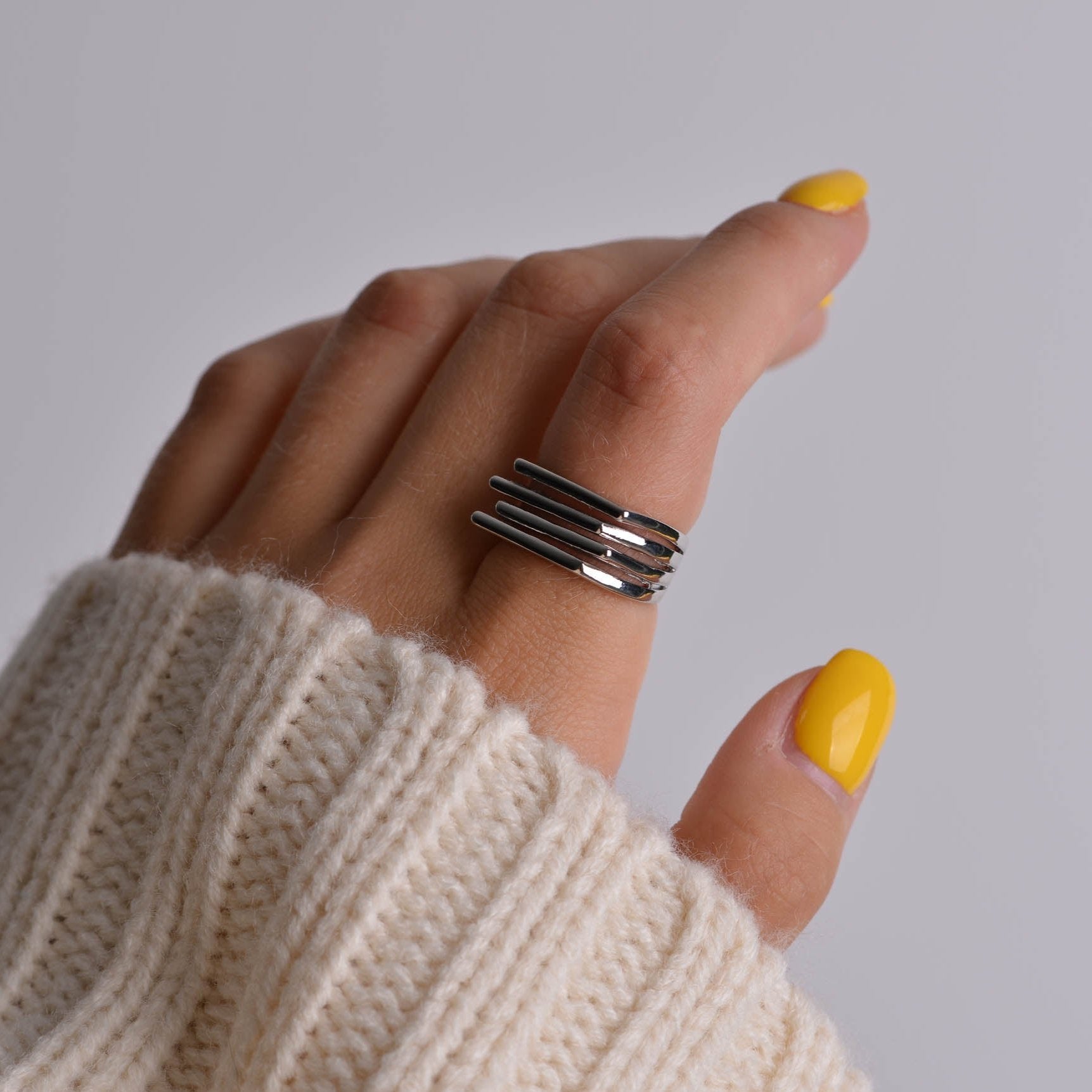 Chunky Thick Silver Ring | Irregular Liquid Metal Ring