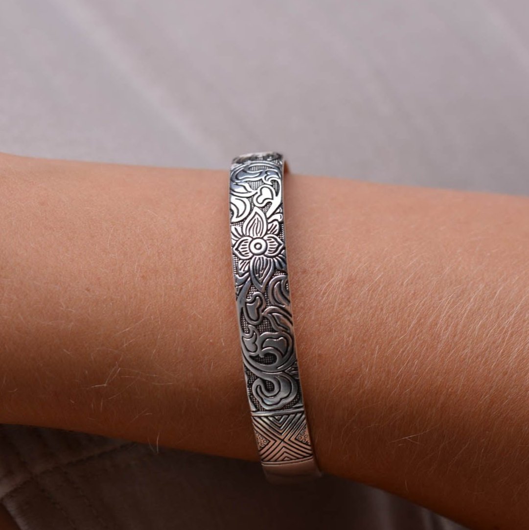 Silver Flower Bracelet for Women