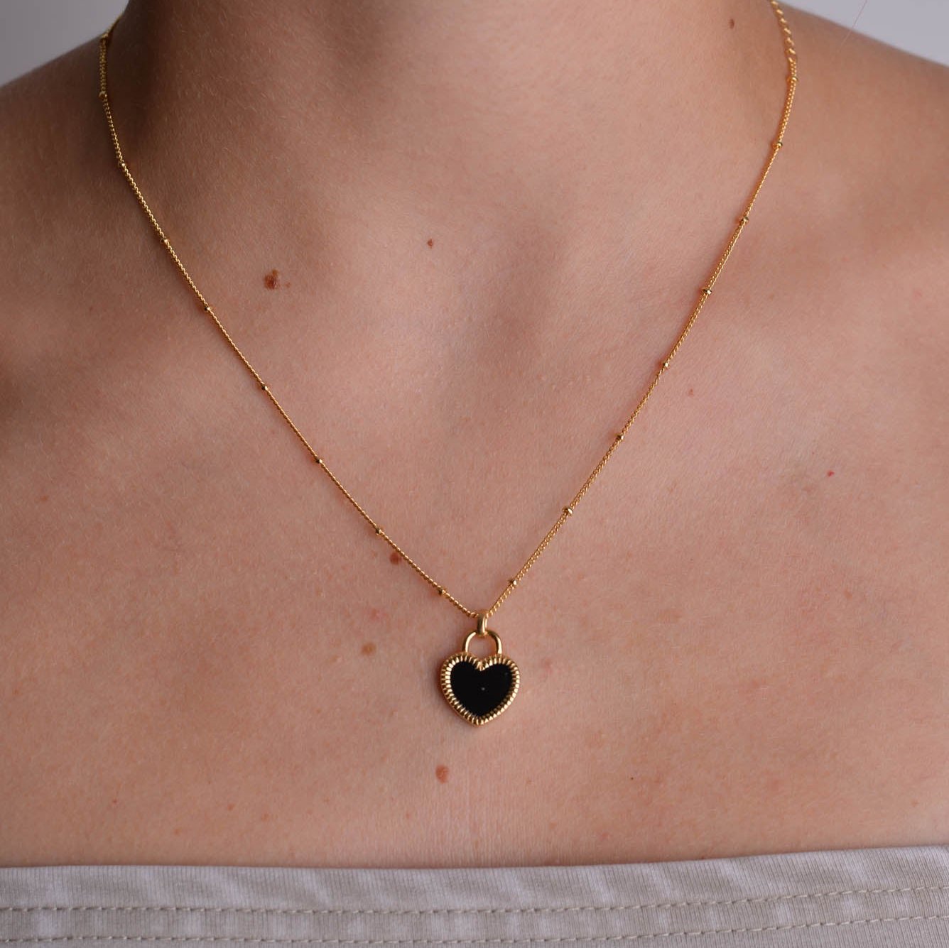 Onyx Heart Necklace