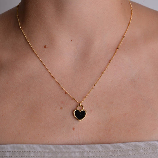 Onyx Heart Necklace