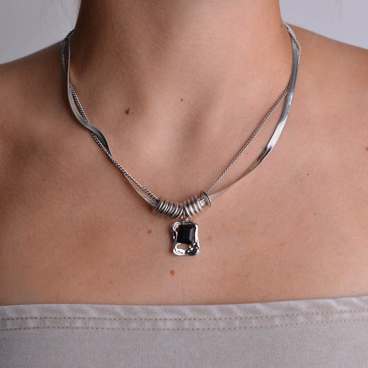 Onyx Silver Necklace