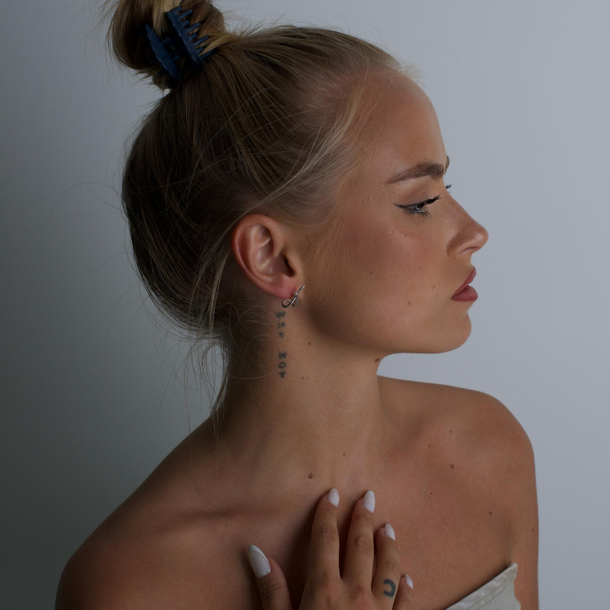 Double Cross Silver Earrings 