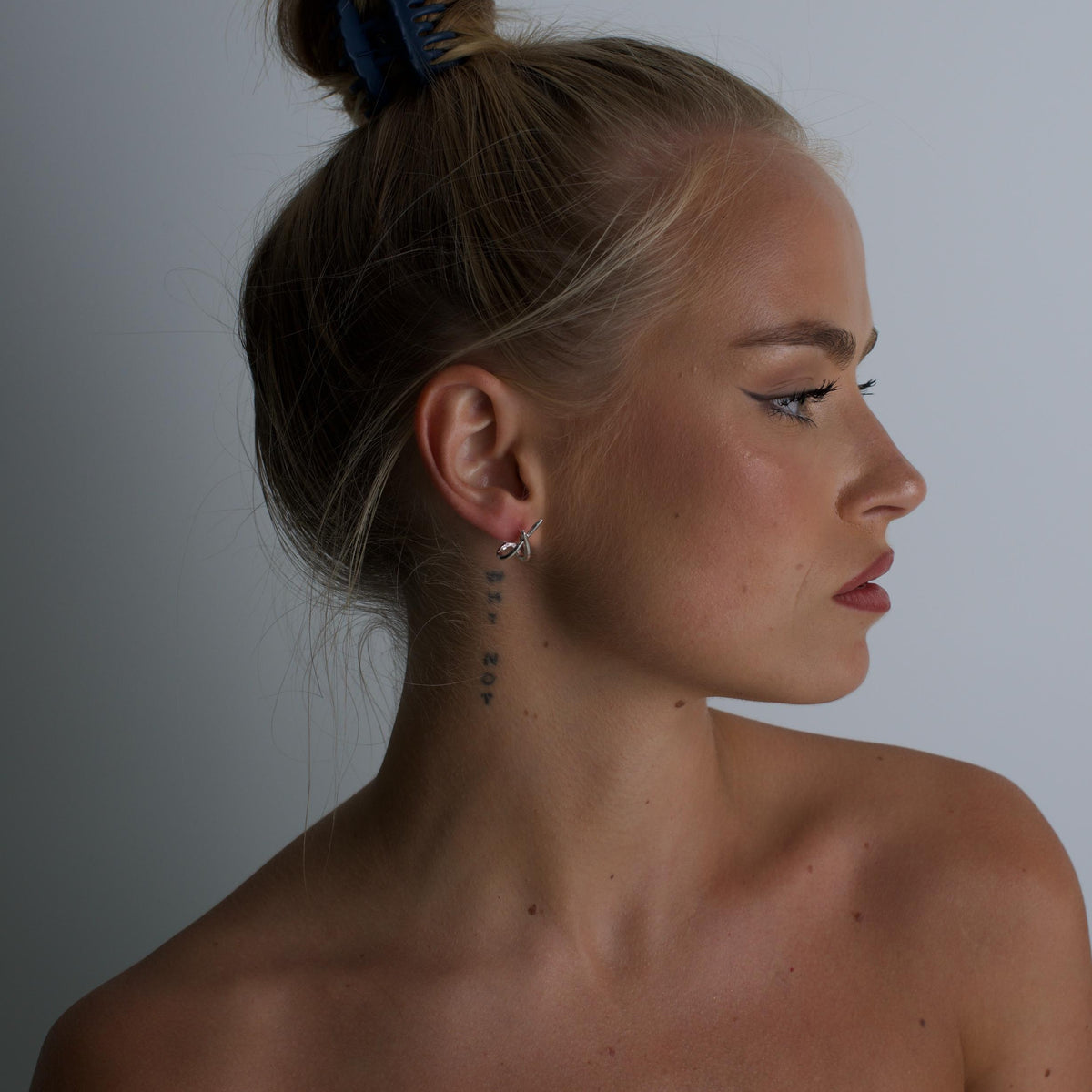 Double Cross Silver Earrings 