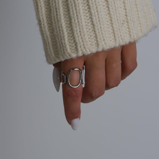 Double Oval Silver Ring