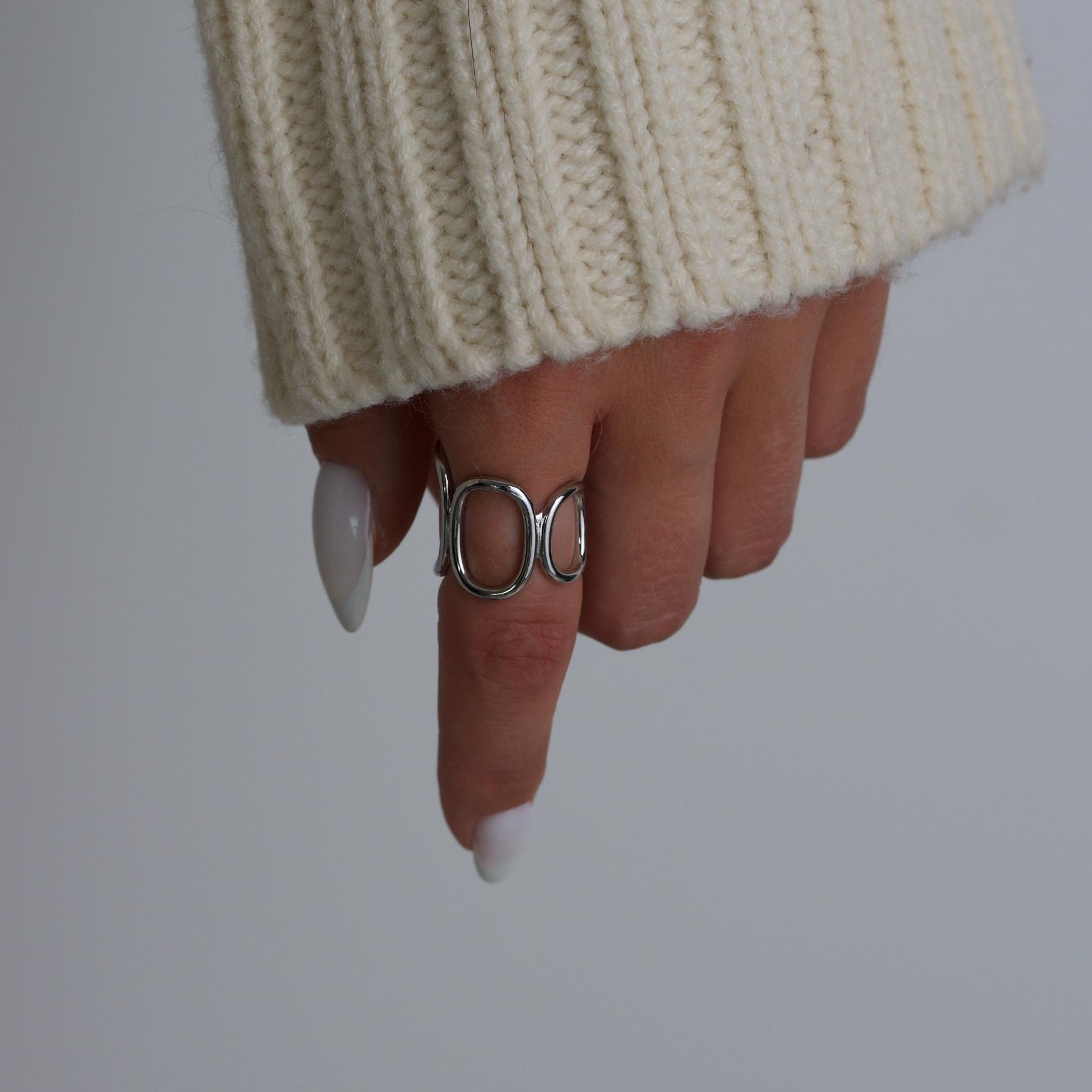 Double Oval Silver Ring