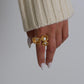 Golden Rope Pearl Adjustable Ring