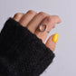 Half Oval Silver Ring