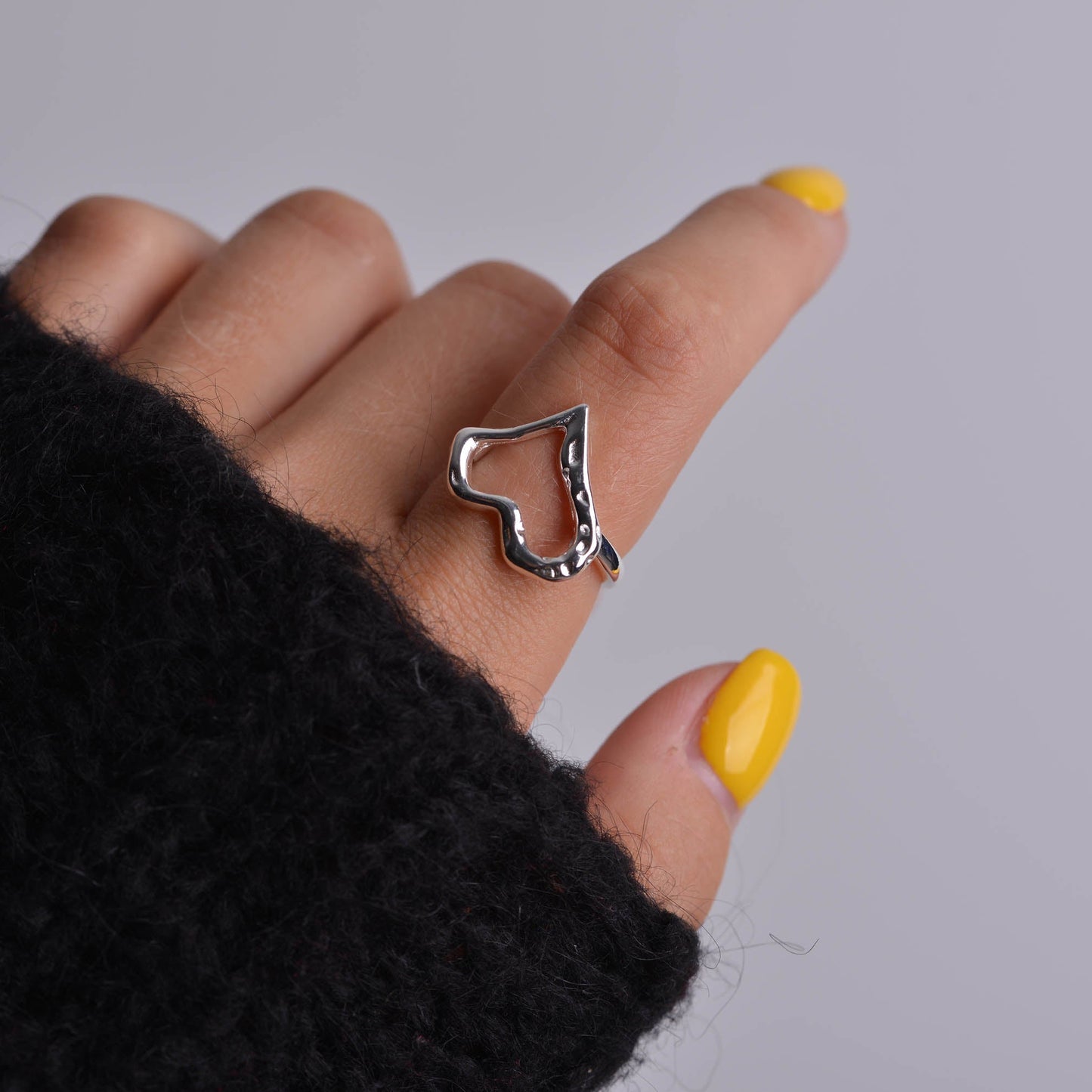 Heart Shape Valentines Silver Ring