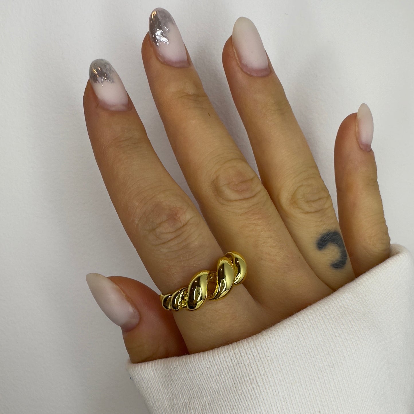 Silver and Gold Twisted Chunky Rings