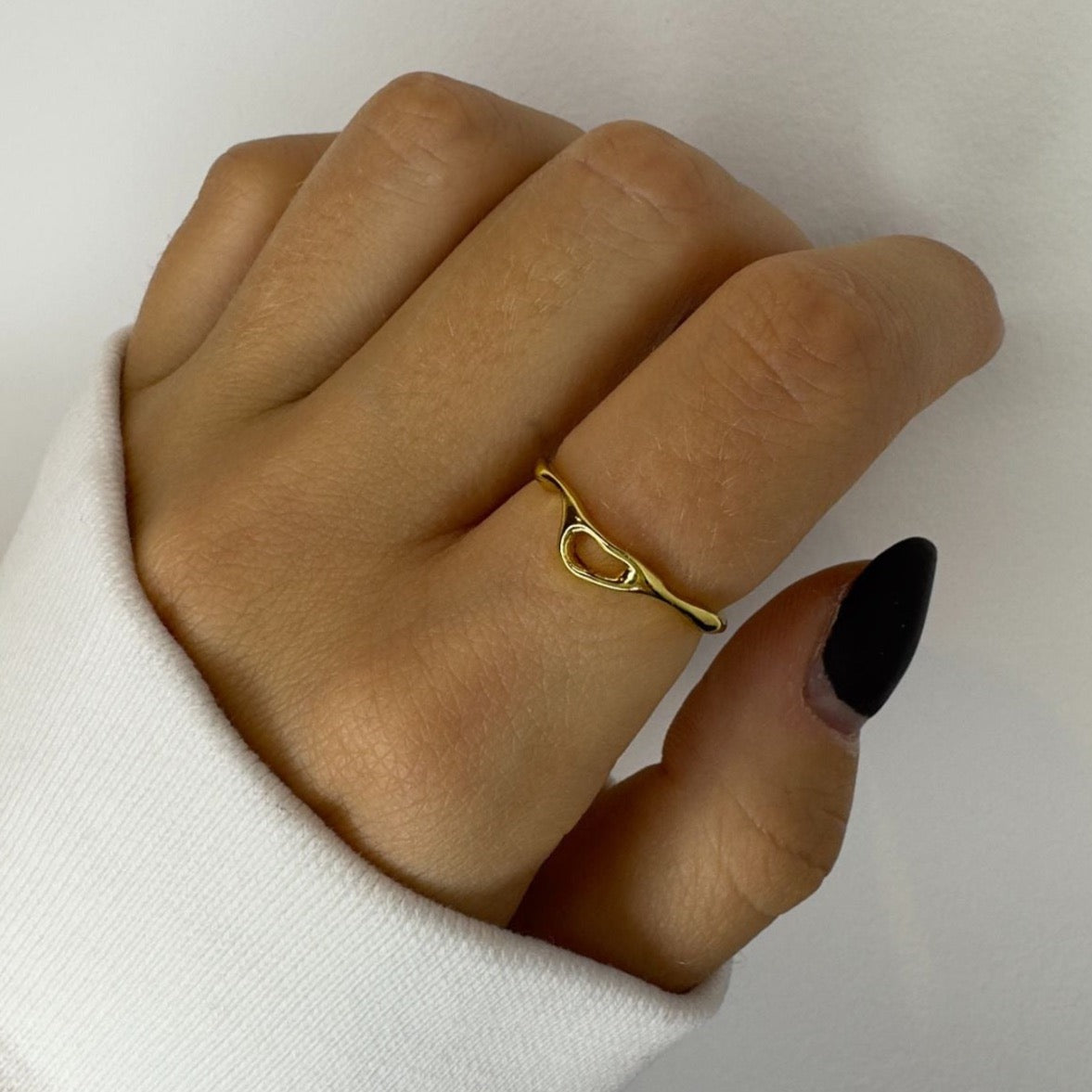 Gold Thin Ring Set for Women - adjustable size