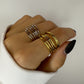 Layered Silver and Gold Chunky Rings