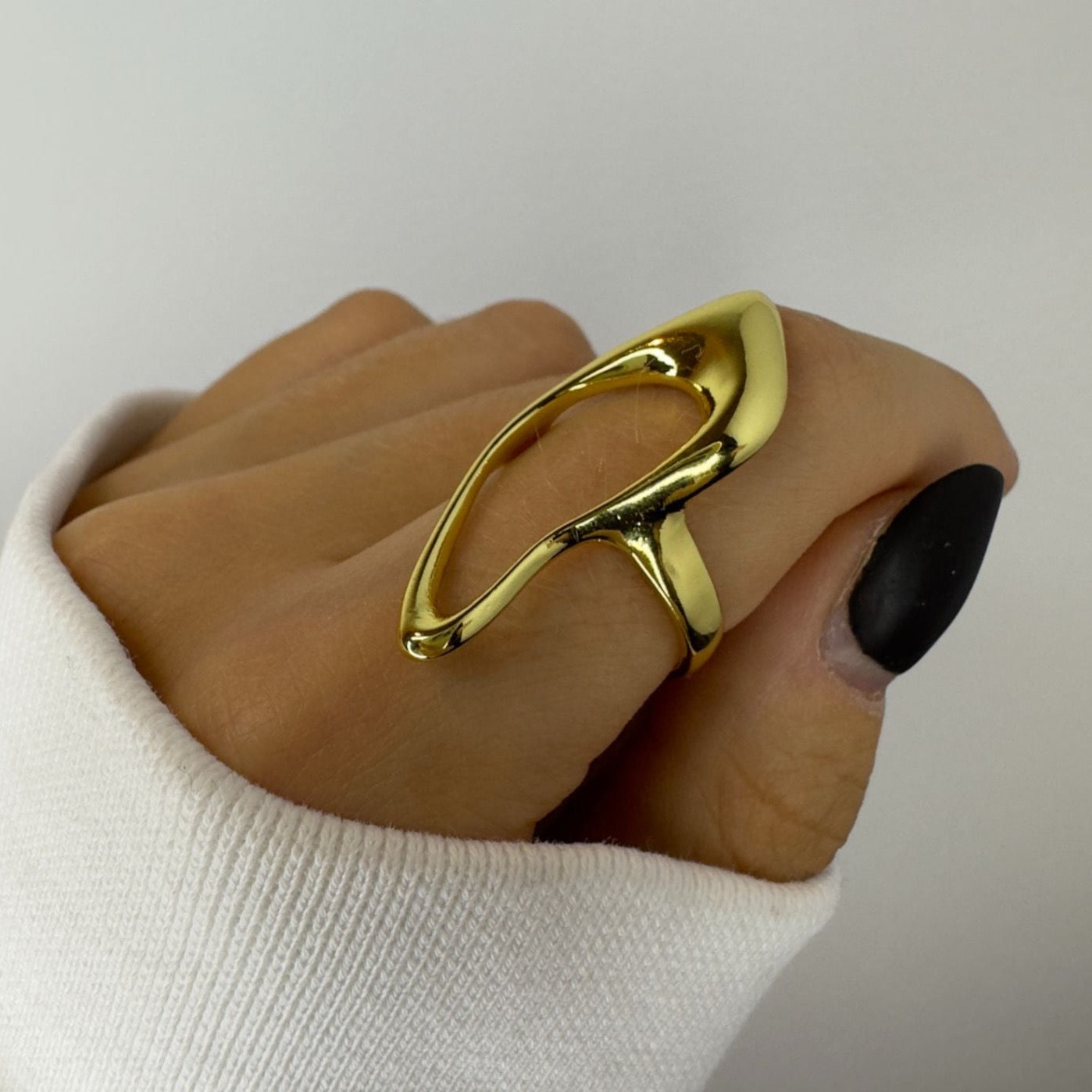 Large Chunky Silver and Gold Ring