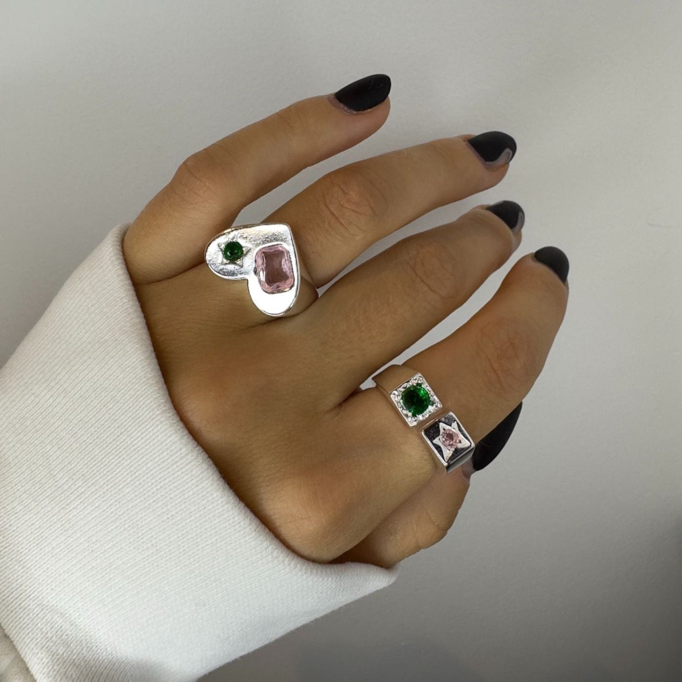 Silver Gemstone Rings