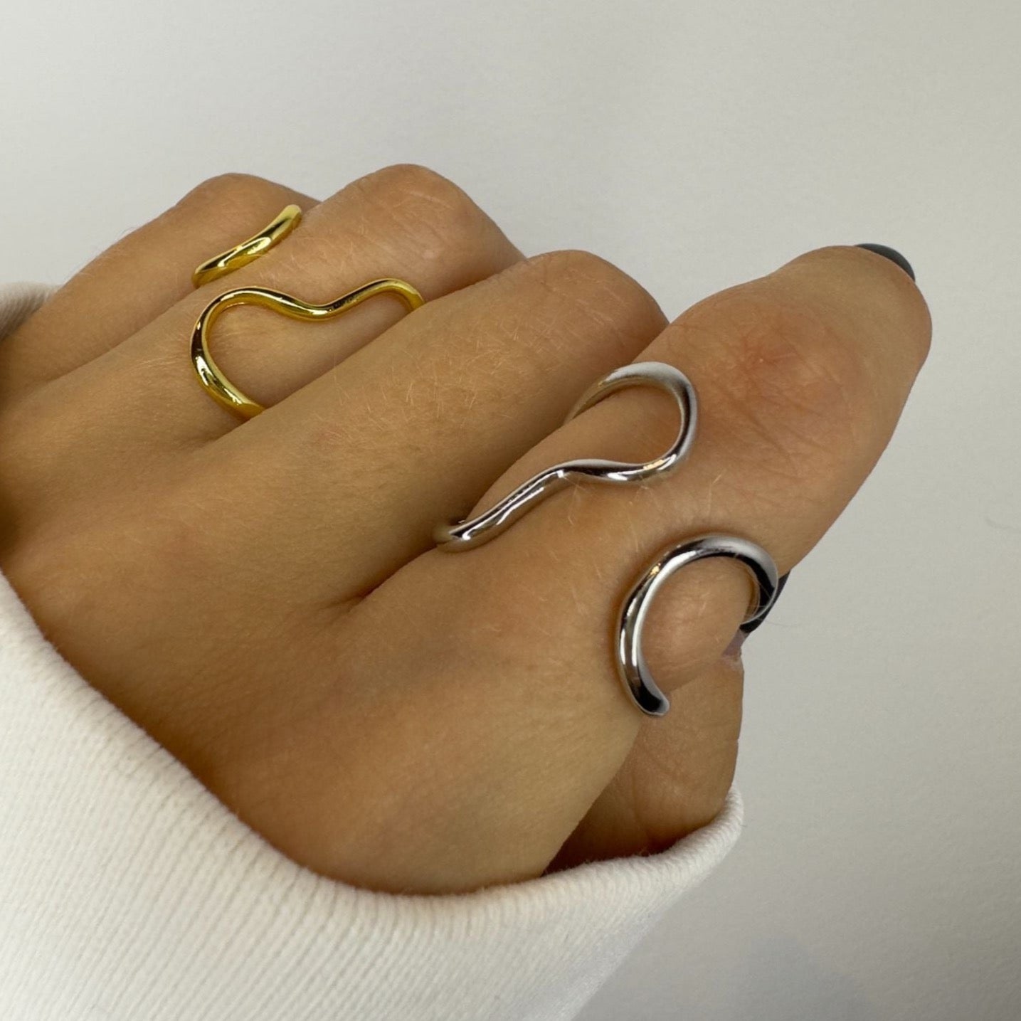 Silver and Gold Irregular Ring 