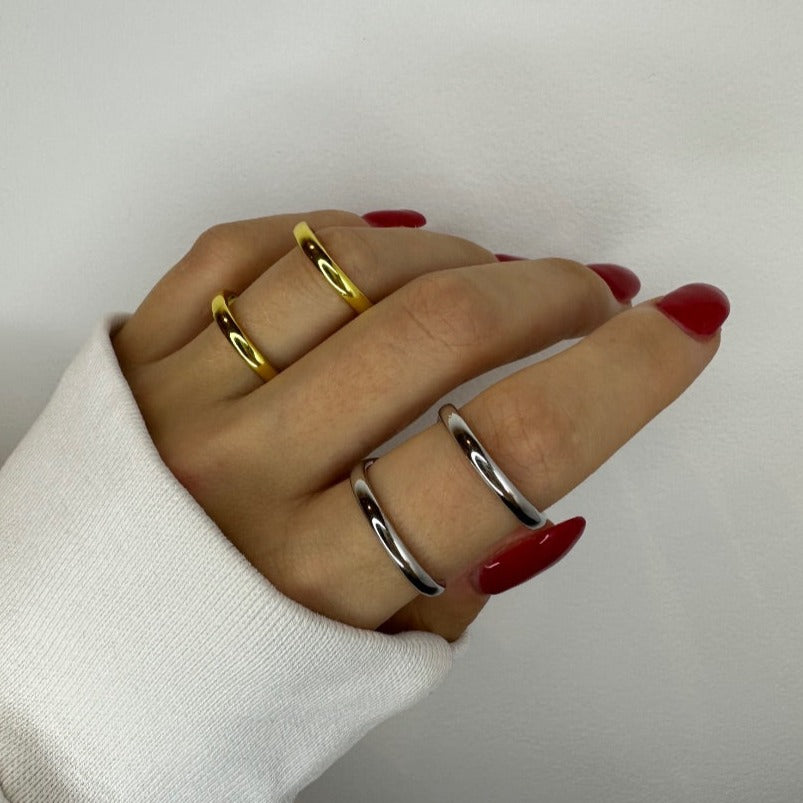 Silver and Gold Adjustable Rings