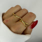 Gold Two Finger 2 Way ring
