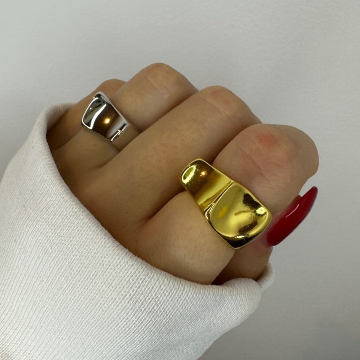 Gold and Silver Chunky Rings