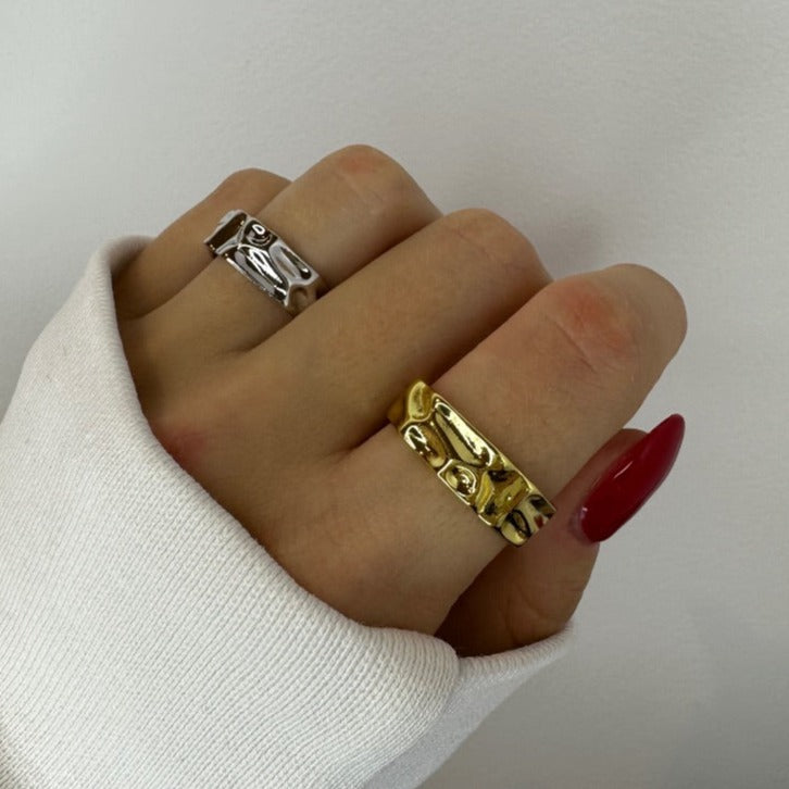 Gold and Silver Chunky Rings