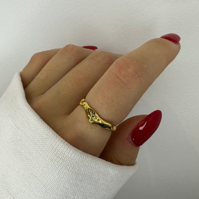 Gold Thin Ring Set for Women - adjustable size