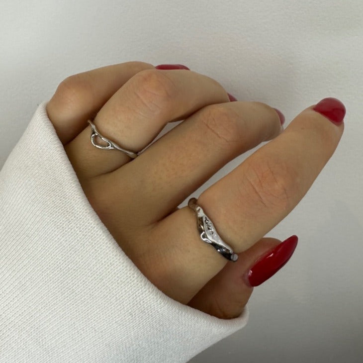 Silver Thin Ring set for Women - adjustable size