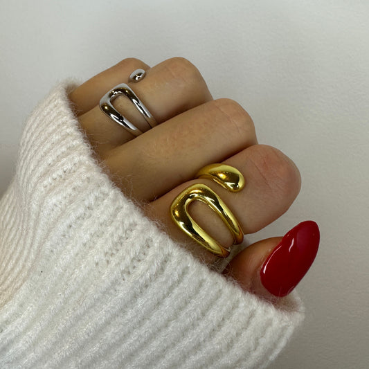 Chunky Gold Geometric Ring