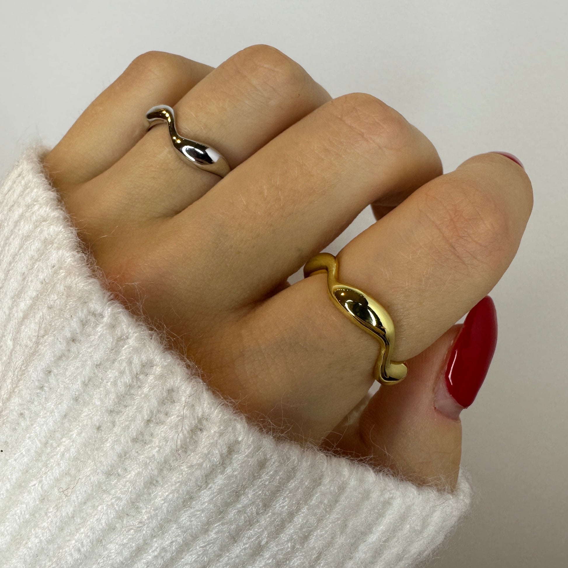 Silver and gold Twisted Rings