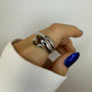 Silver Chunky Wrap adjustable rings