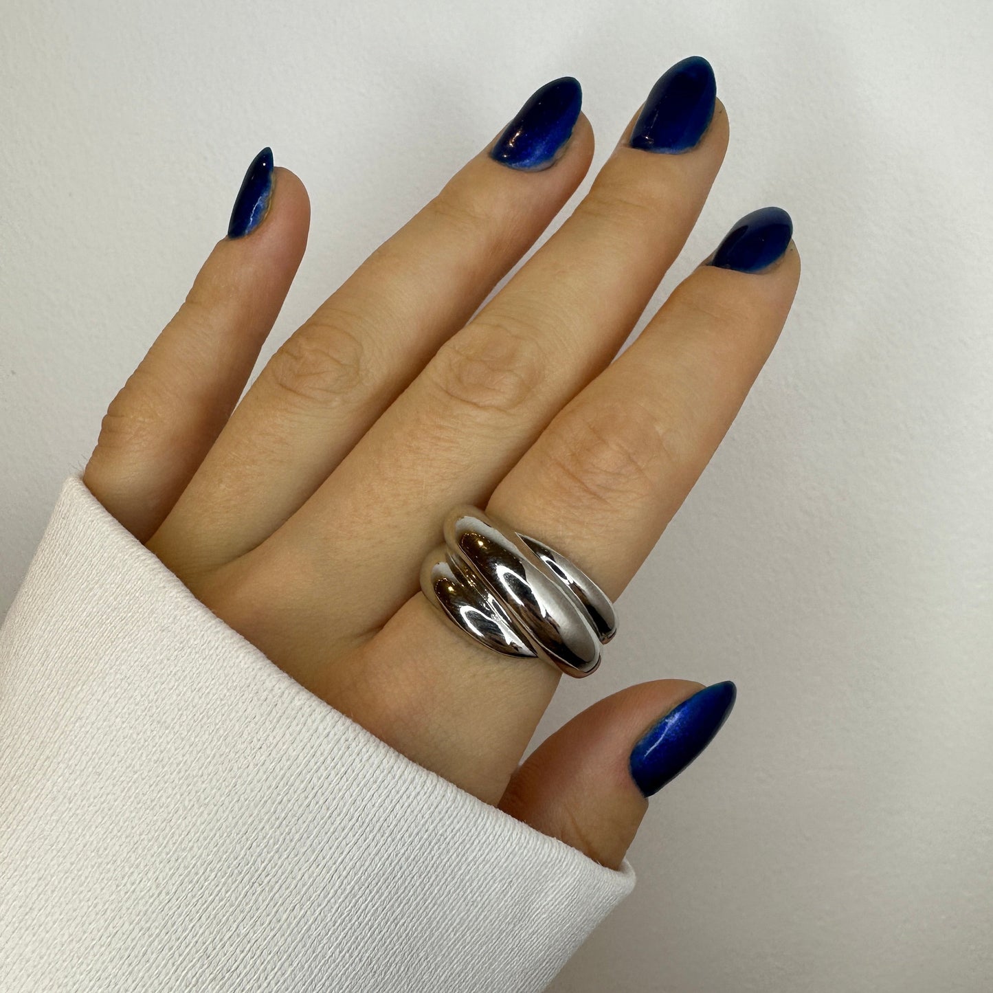 Silver Chunky Wrap adjustable rings