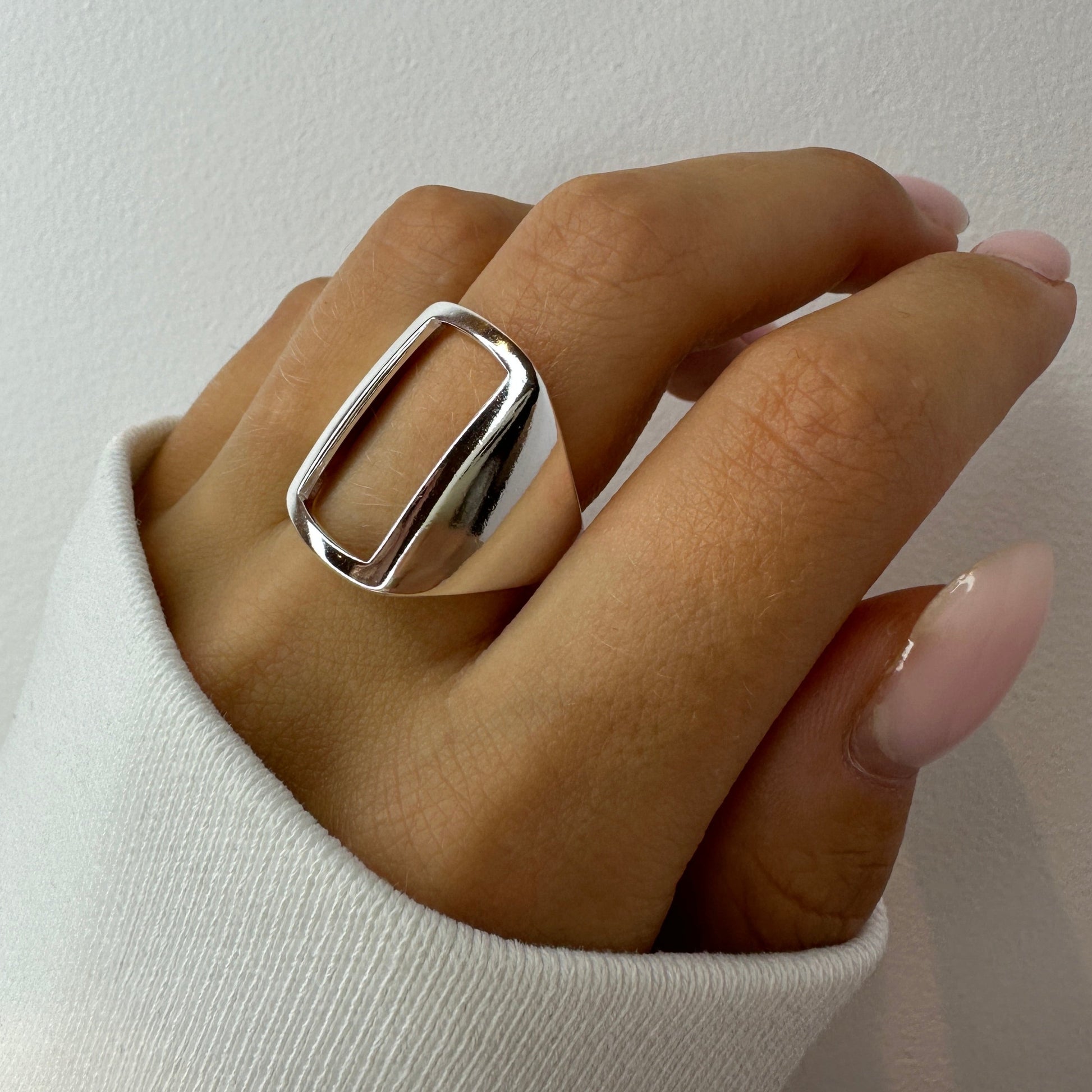 Solid Silver Ring with Hole