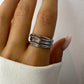 Chunky Silver Layered Ring