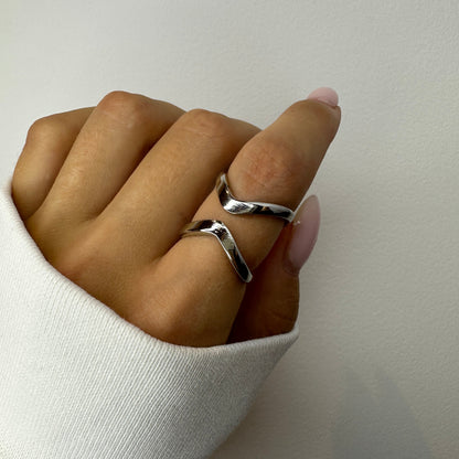 Silver and Gold Criss Cross Rings