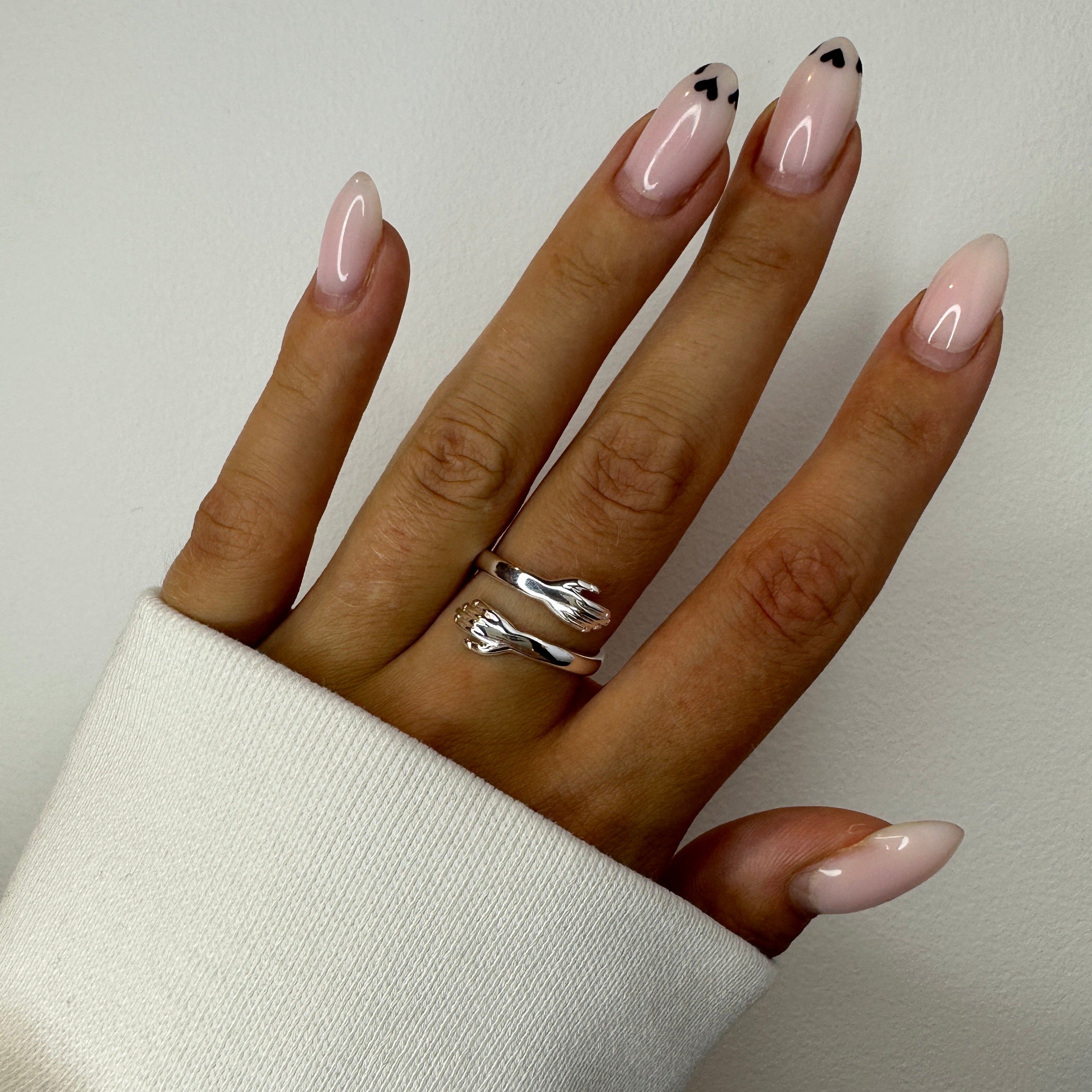 Silver hug online rings