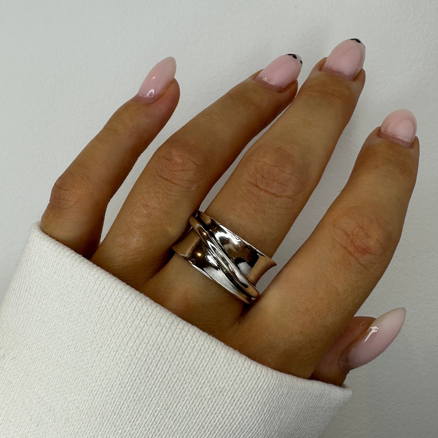 Chunky Silver Twisted Ring