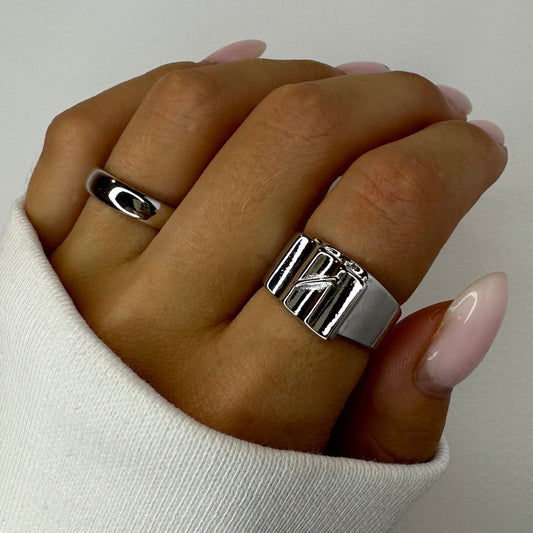 Chunky Silver Ring Set