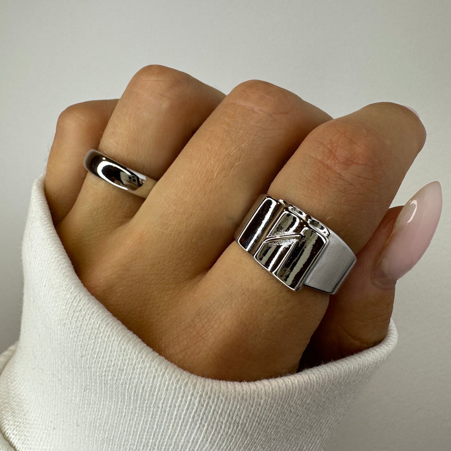 Chunky Silver Ring Set