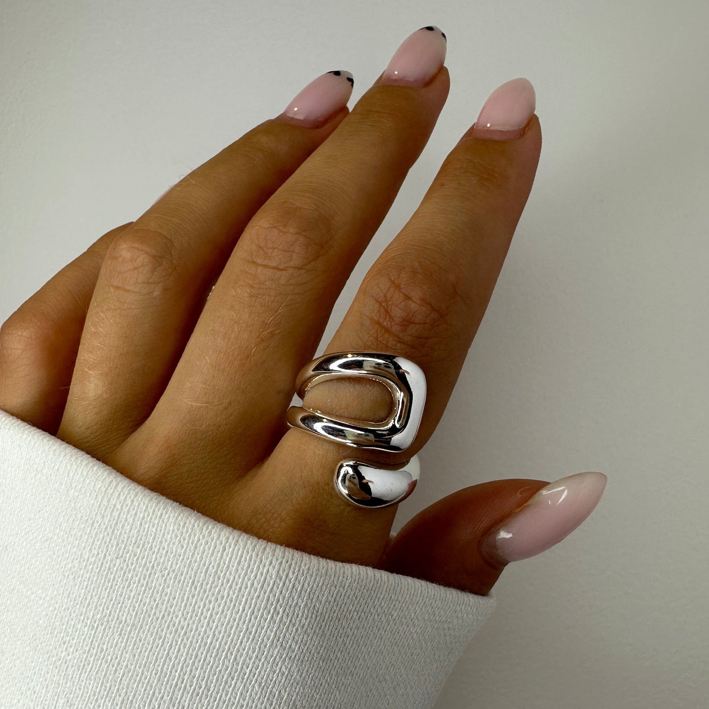 Geometric Irregular Silver Rings