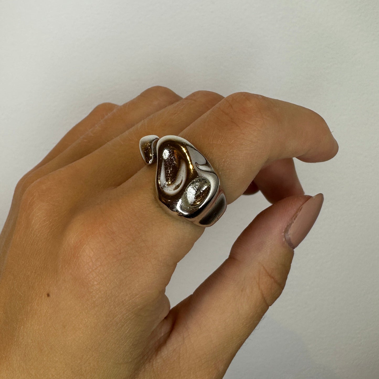 Chunky Silver Irregular Ring