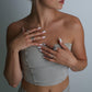 Irregular Silver Ring set