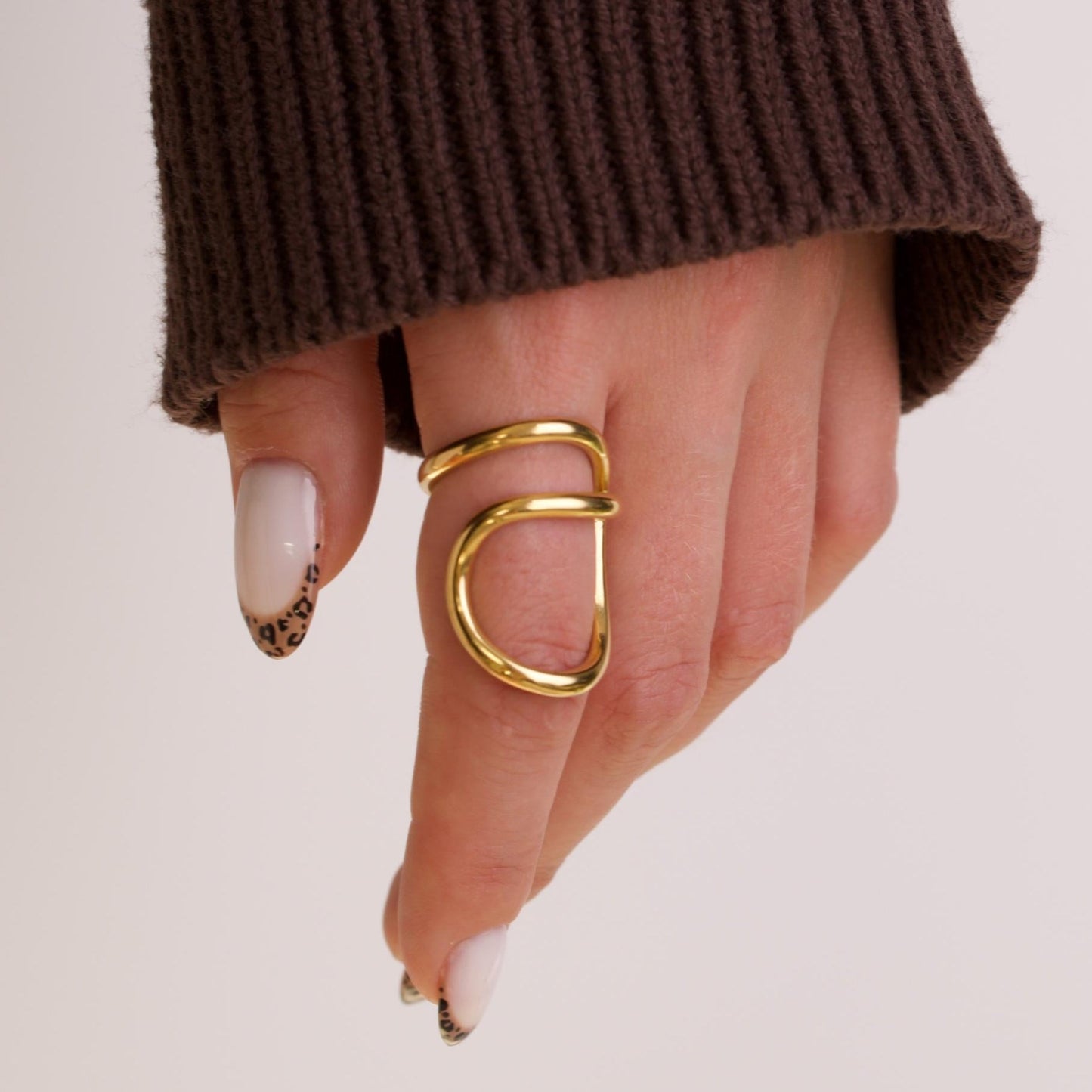 Liquid Metal Irregular Gold Rings