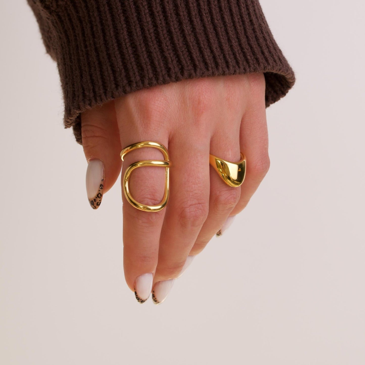 Liquid Metal Irregular Gold Rings