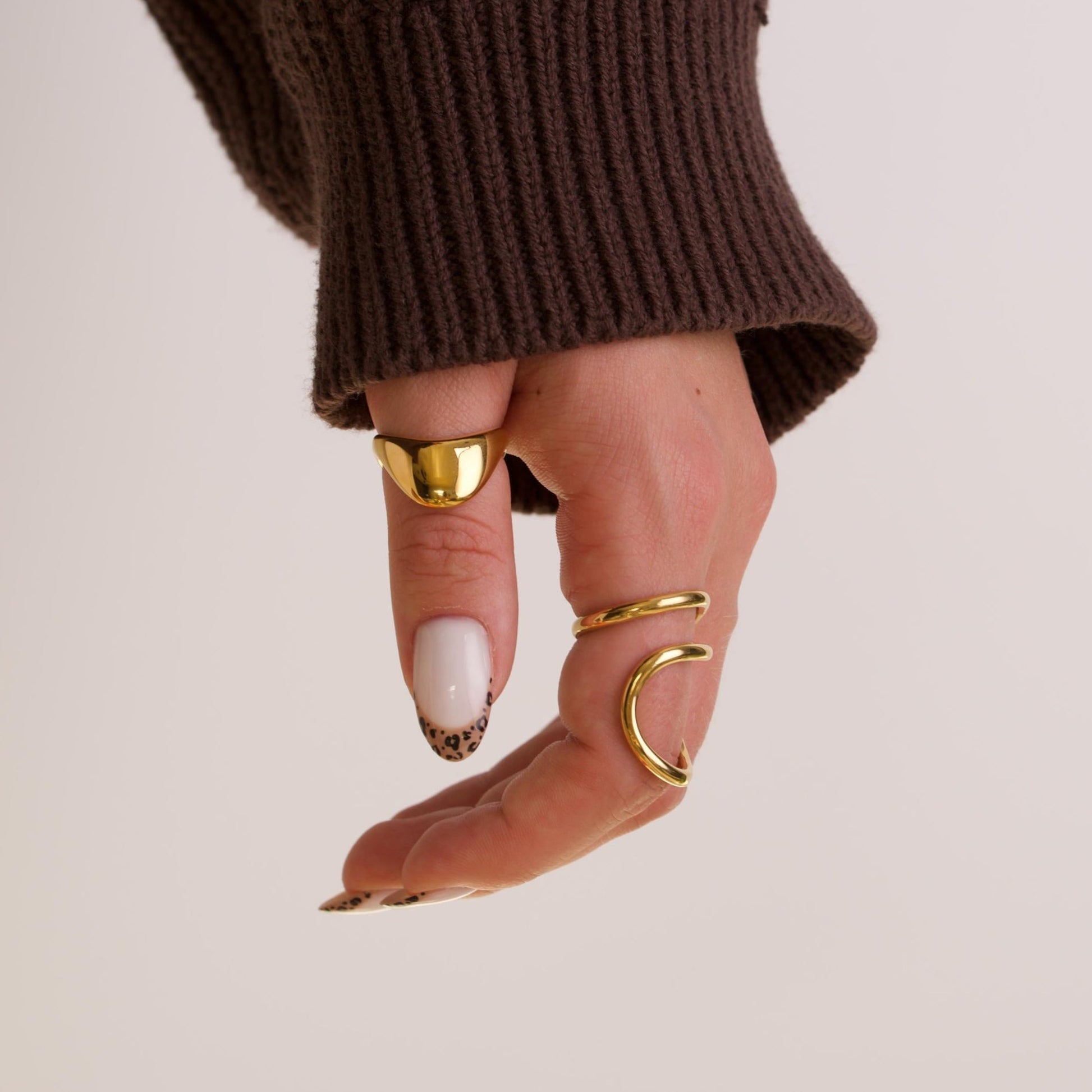 Liquid Metal Irregular Gold Rings