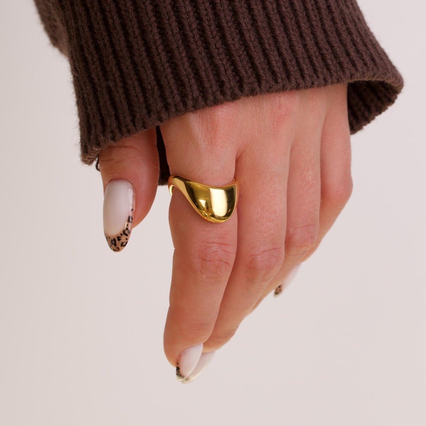 Liquid Metal Irregular Gold Rings