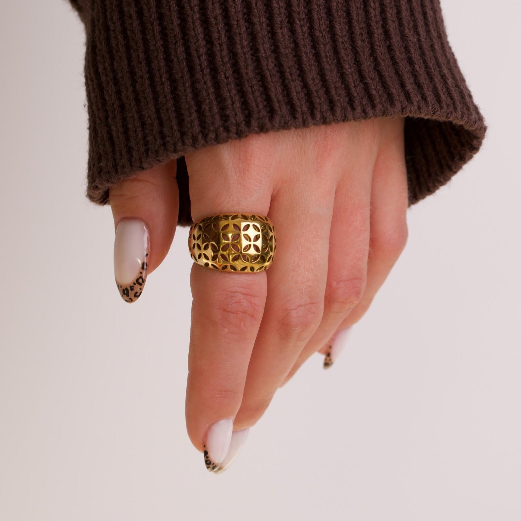 Luna 18k Gold Chunky 3 Ring Set