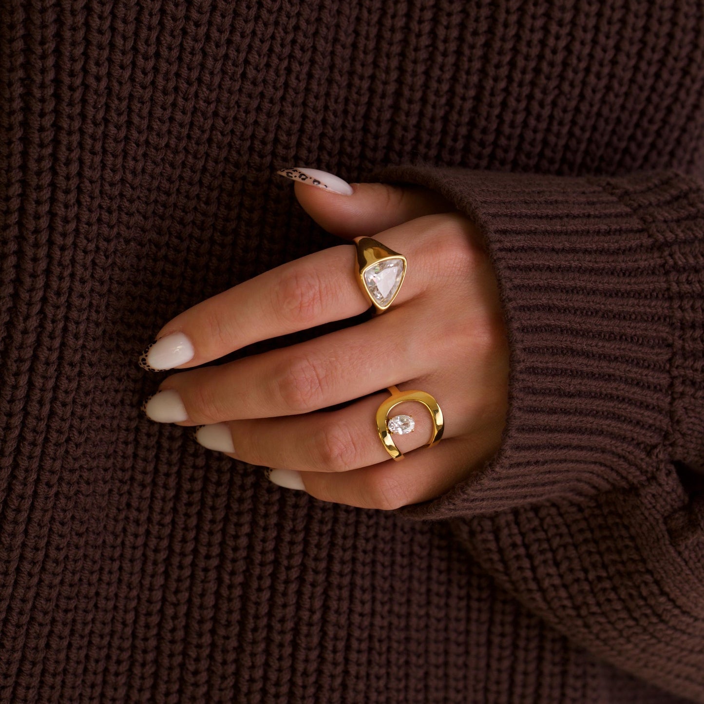 Crystal 18k Gold Rings