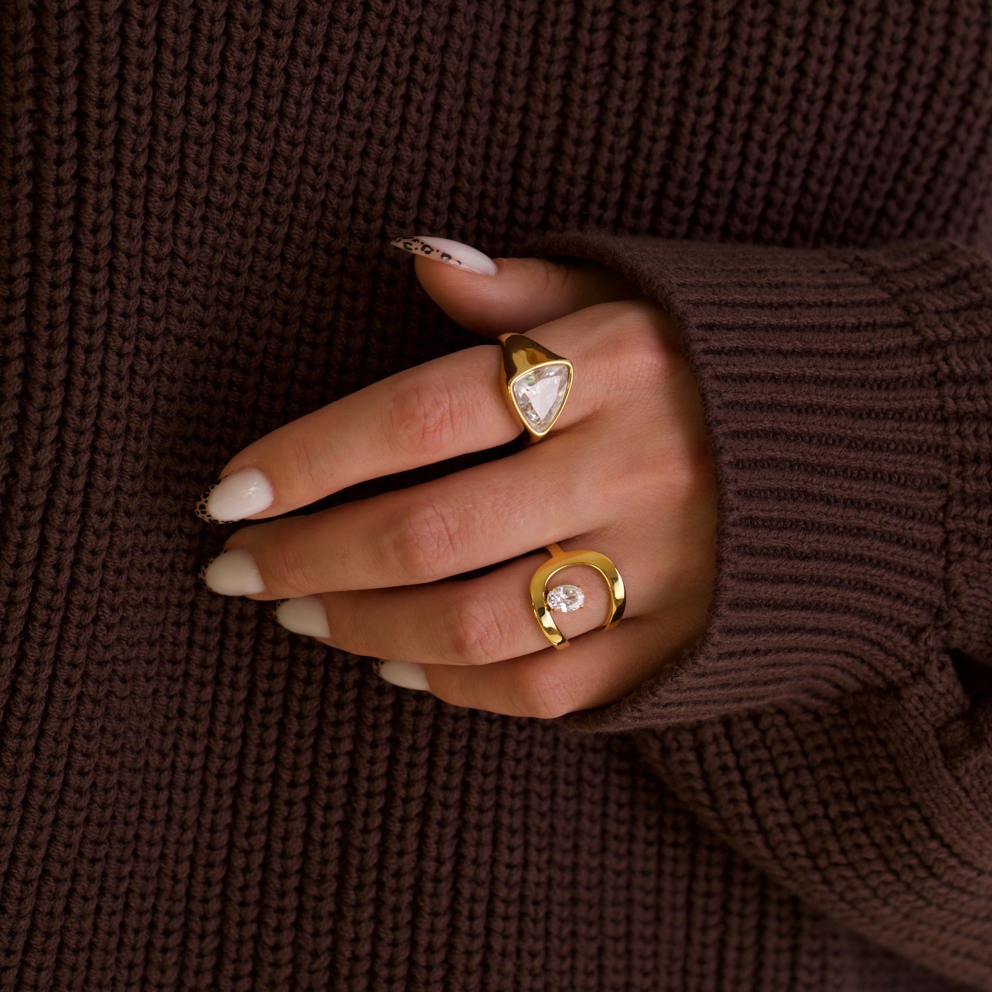 Crystal 18k Gold Rings