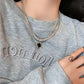 Onyx Gemstone Silver Necklace 